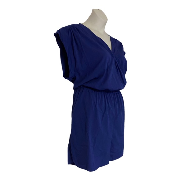 RD Style Pocket Romper Cobalt Blue V-neck Casual Beachy Shorts Jumpsuit Playsuit - Picture 3 of 11